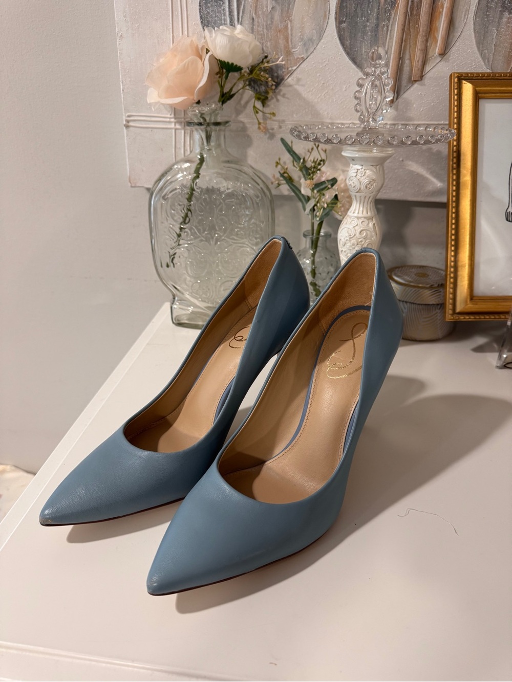 Sam Edelman Pointed-Toe Pumps in Slate Blue